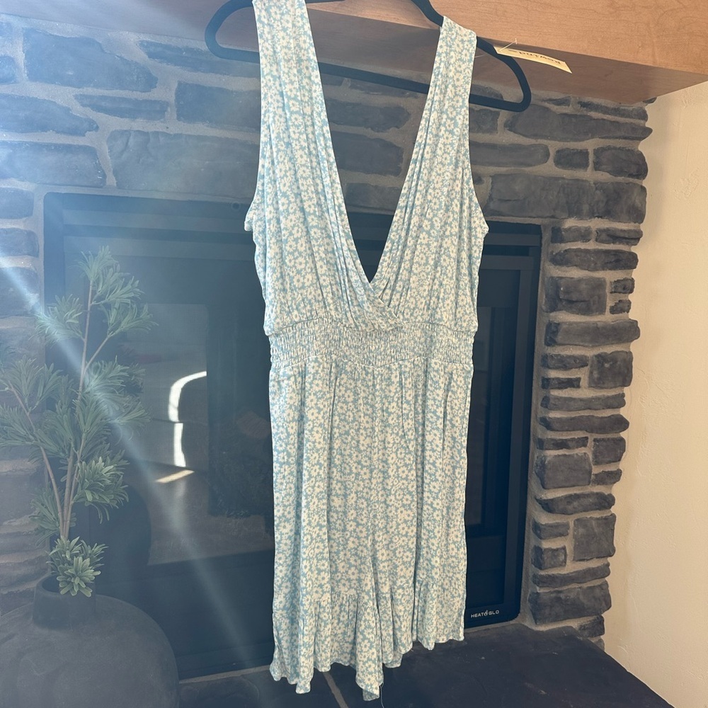 Light Blue Floral Romper - Picture 2 of 5